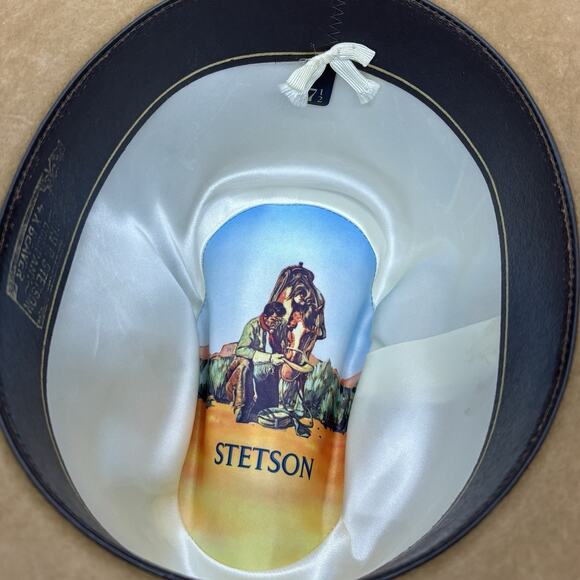 John B Stetson Company Western Hat Mens 4X Beaver Wide Brim Feather Braided Tan - Picture 5 of 16